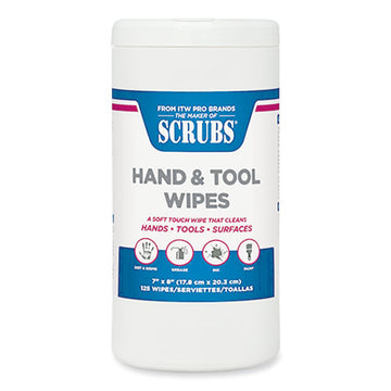 SCRUBS® Hand And Tool Wipes, 7 X 8, White, 125-canister, 6 Canisters-carton freeshipping - TVN Wholesale